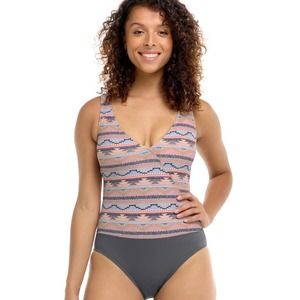 NWT Skye Holly One Piece Bathing Suit Idyllic Denim Aztec Sz‎ XL